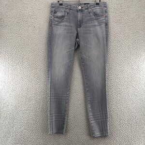 AG Adriano Goldschmied Jeans Womens 29 Gray Houndstooth Leggings Ankle Skinny
